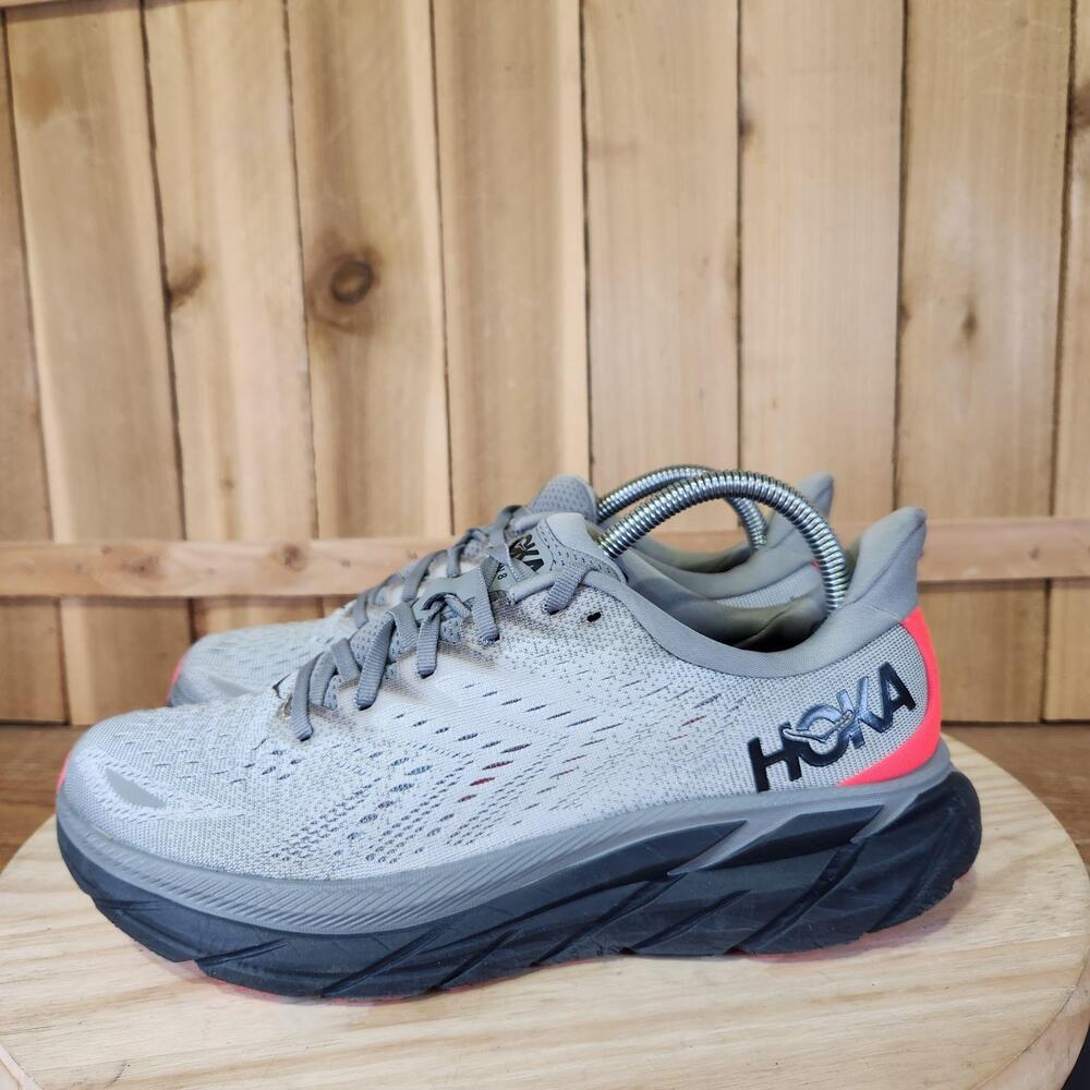 Hoka One One Clifton 8 Shoes Womens 9 Gray Mesh Running Sneakers 1119394 SDPK